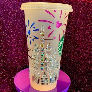 Jeweled Disney Castle Reusable Starbucks Cup 7”